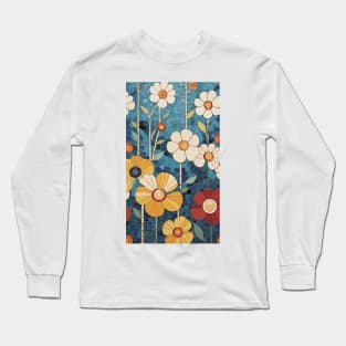 Gustav Klimt's Floral Flourish: Inspired Floral Pattern Long Sleeve T-Shirt